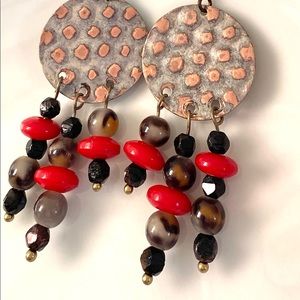 Bold fun BOHO Leopard Spot Dangle Earrings Niobium Ear Wire